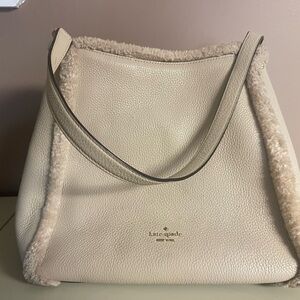 Kate Spade Leila Triple Compartment Cream Leather Tote Bag